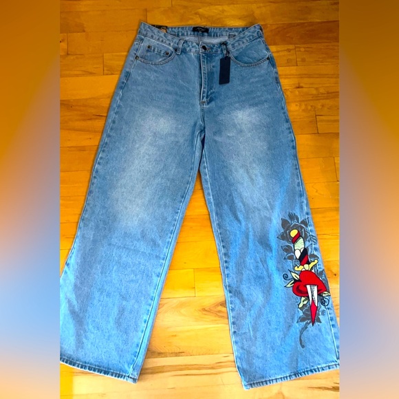 Ed Hardy Y2k straight/baggy pants 32US - Picture 2 of 2